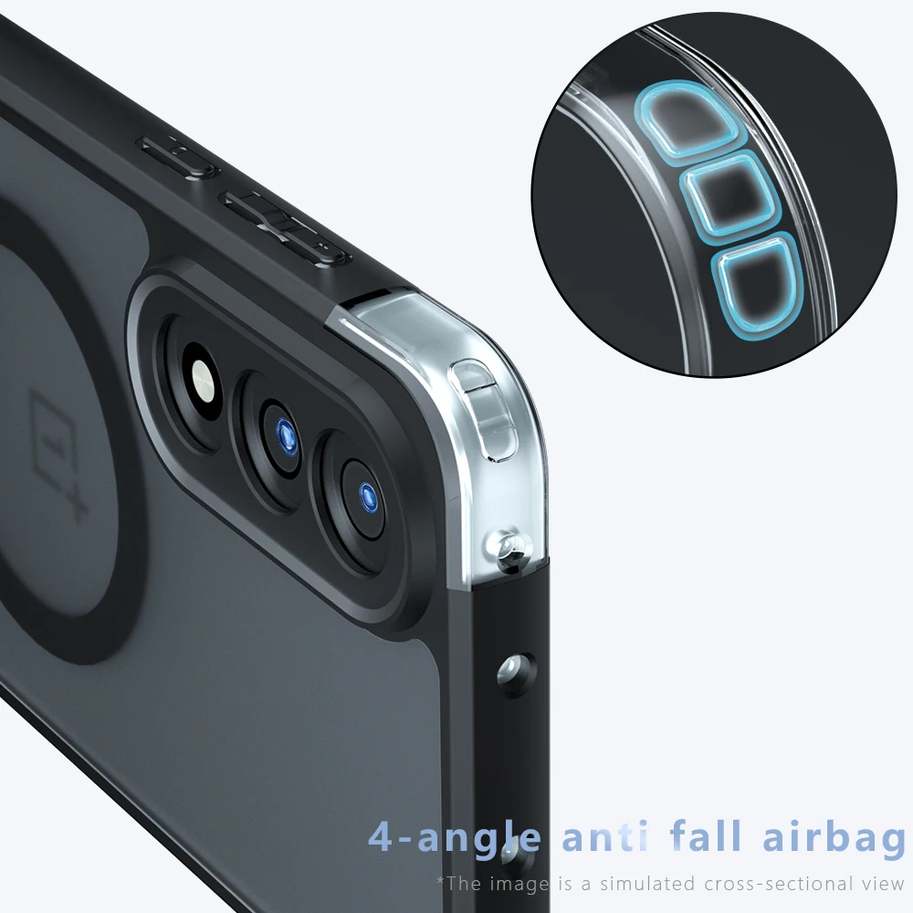 Enhanced Magnetic Shockproof Translucent Matte Phone Case with Soft TPU Frame