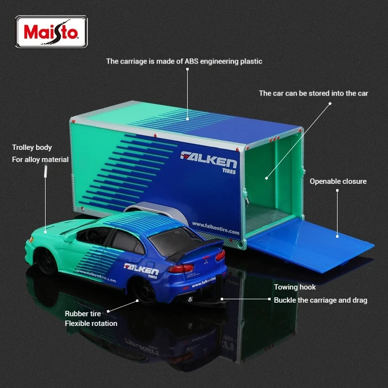 Maisto 1:64 Die-Casting Alloy Transport Vehicle Model Classic Collection Decoration Enclosed Trailer Model Boy Car Toy Gift 2