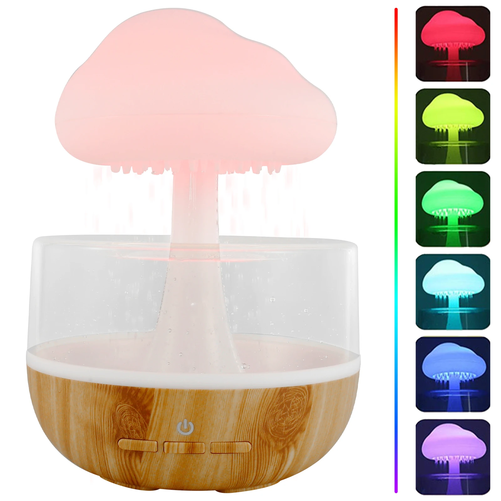 

Rain Cloud Humidifier Essential Oil Raining Cloud Diffuser with Calming Raindrop Sound 260ml Mushroom Cloud Rain Humidifier with