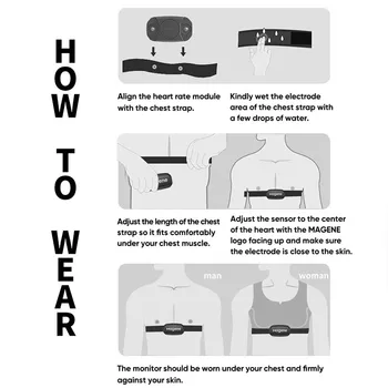 Magene H303 Heart Rate Sensor Bluetooth ANT Upgrade H64 HR Monitor With Chest Strap Dual Mode Computer Bike Sports Band Belt 4