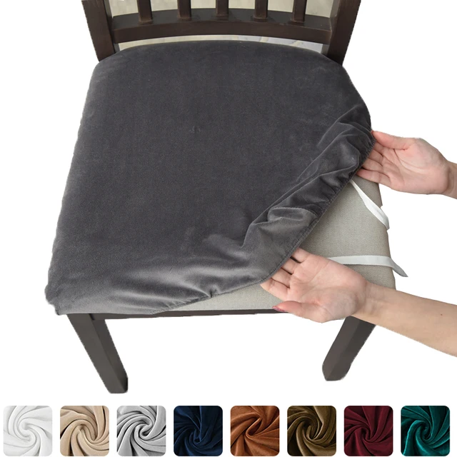 Velvet Dining Chair Cover Backrest Seat Covers Slipcover Office Cushion cover Computer Dustproof Chair Slipcover Elastic 1 Pcs