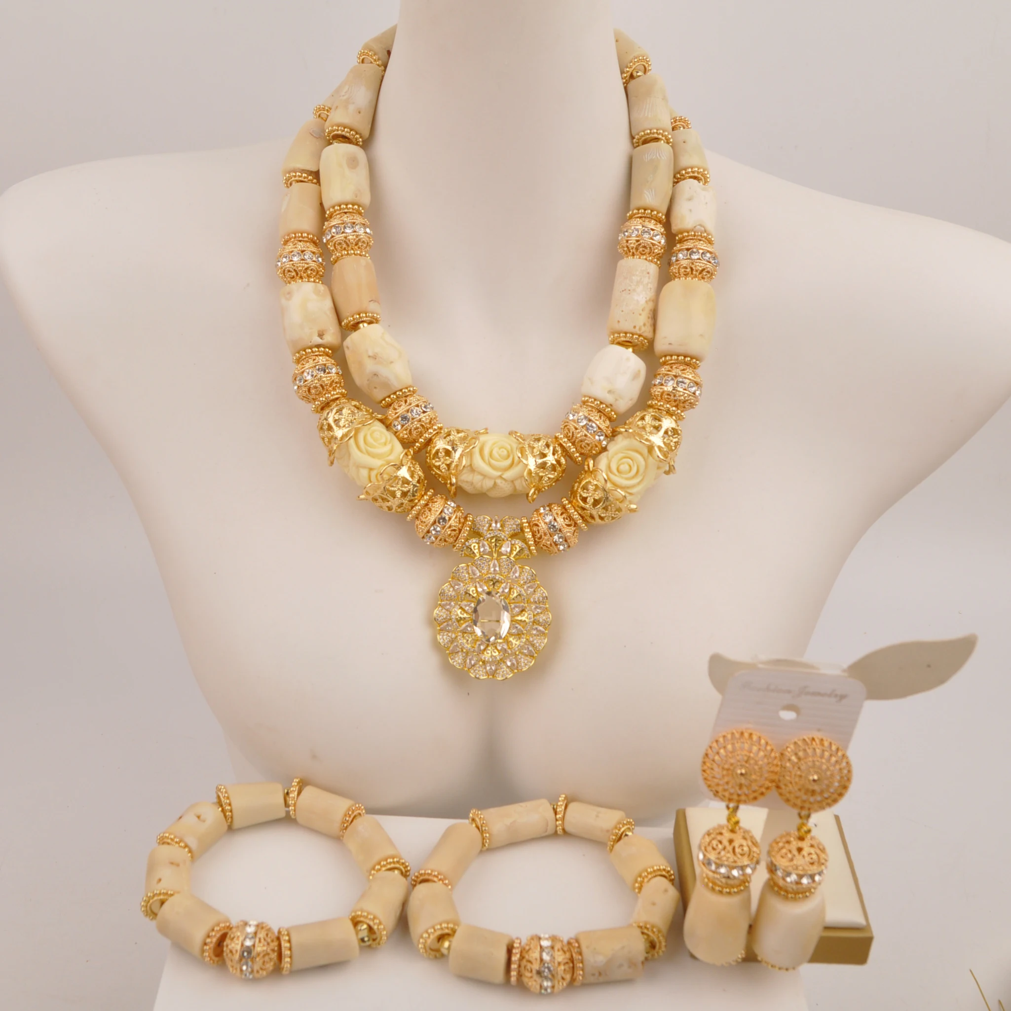 nigerian-bride-wedding-jewelry-white-real-coral-bead-necklace