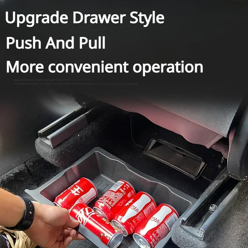 For Tesla Model Y Under Seat Storage Box Case car seat Organizer Vehicle Underseat Drawer Holder For Tesla Model Y Interior Tray