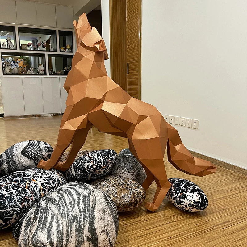 

3D бумажные украшения в виде волка и лисы, рождественские игрушки «сделай сам» для вечерние, домашний декор для детской спальни, Настенный декор для детей