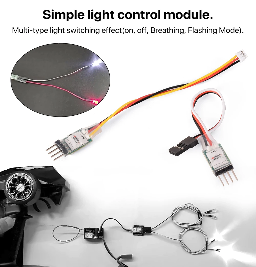 RC Light Controller DUMBORC RC Light Controller LED Switch Panel System Turn on/Off 3CH for RC Car Vehicle Mini Car Fixed Wing Aircraft Parts