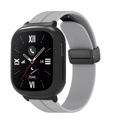 Magnetic Silicone Strap with Case for Smartwatch - Premium Wristband Replacement & Accessories (Gray)
