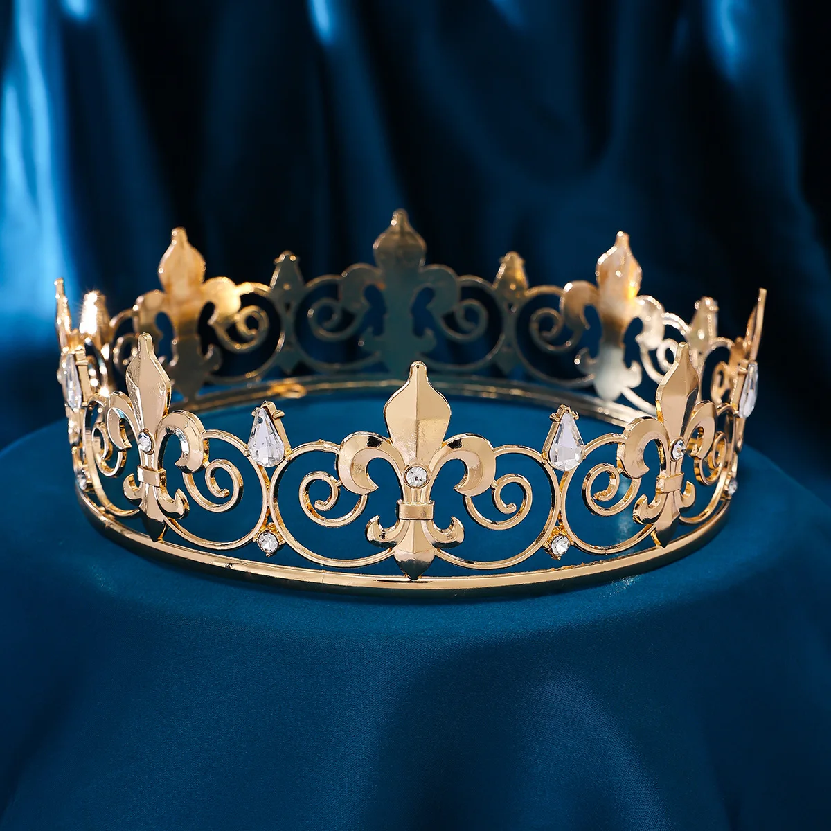 Jewelry set hair accessory bridal headwear Retro Baroque Full Round Queen and King Crown Alloy Crown Men and Women Party Headwear Wedding Hair Accessories