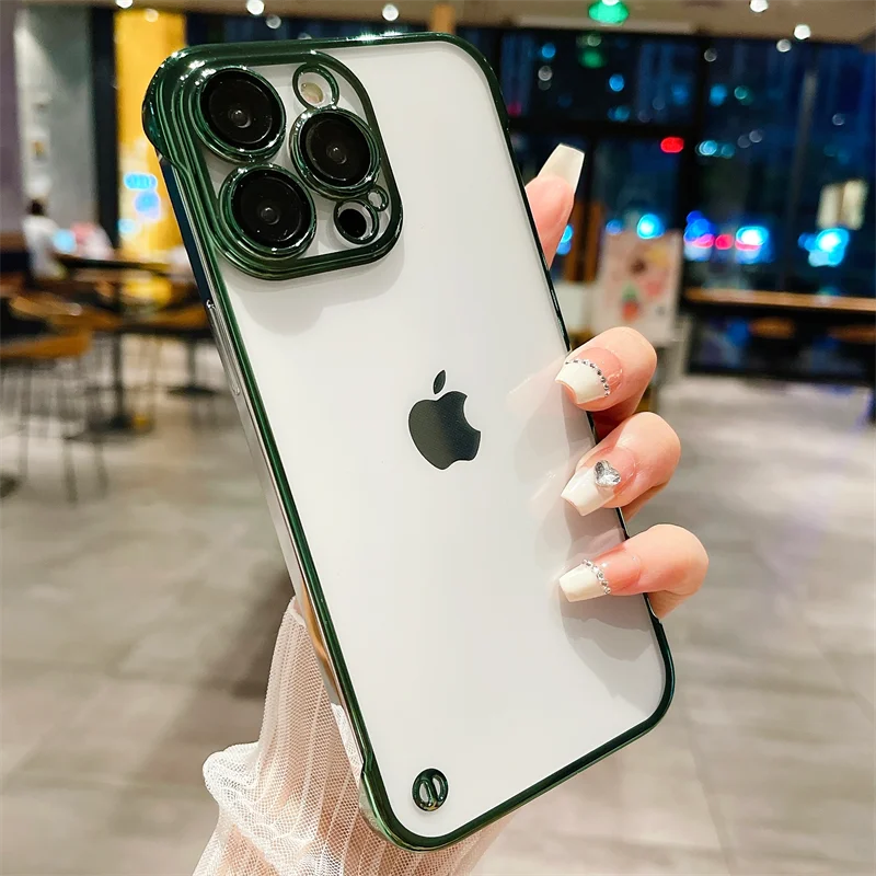 Luxury Frameless Plating Thin Shockproof Lens Film Bumper Case