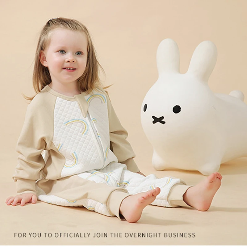 Baby Sleeping Bag Toddler Autumn Winter Thick Flannel Sleepsack Split Leg Infant Nest Children Spring Bed Sleepwear