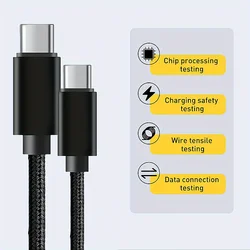 High - Speed 60W Type C to Type C Fast Charging Data Cable - 1m (Black)