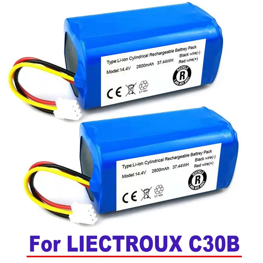 Battery for Lirctroux C30B Robot Vacuum Cleaner 14.4V 6800mAh/8800mAh/9900mAh lithium cell (For C30B) 100% Original