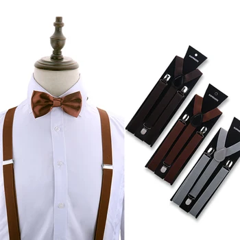 Adult Men's Suspenders And Bow Tie Gifts