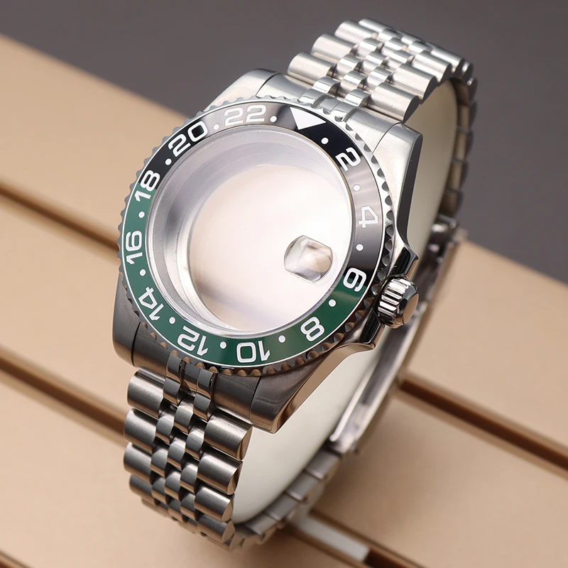 

40mm Gmt-Master Case Watchband Watch Parts For Seiko NH34 NH35 NH36 NH38 Miyota 8215 Eta 2824 Movement 28.5mm Dial Ceramic Bezel