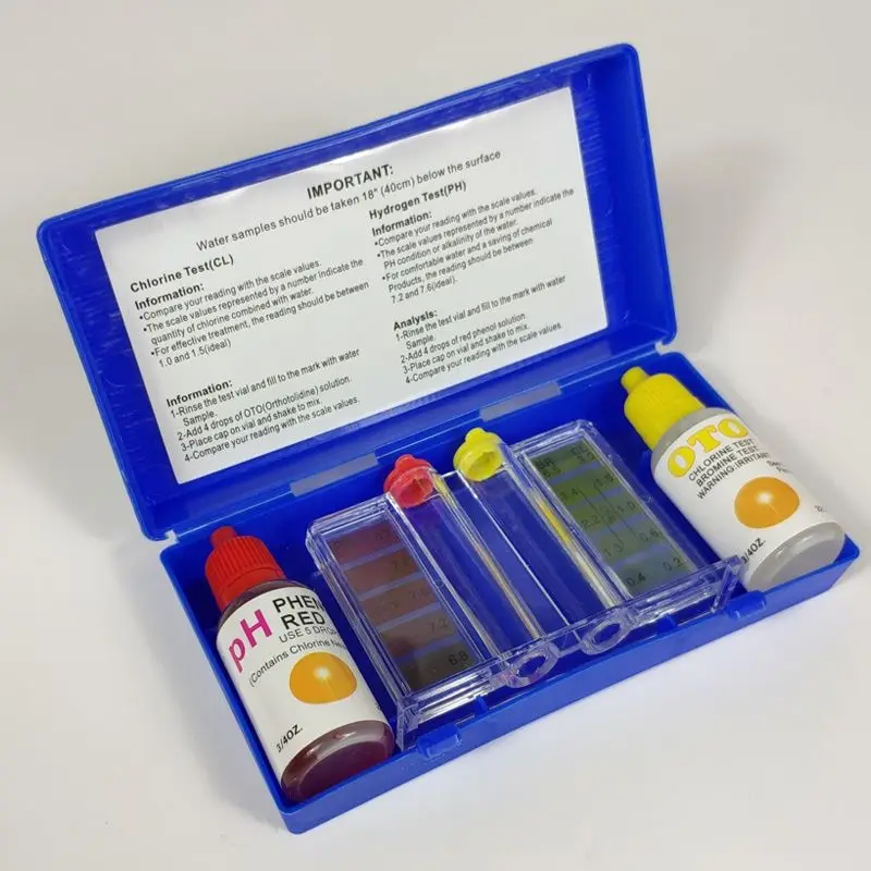 Swimming pool water quality testing reagent OTO residual chlorine testing agent pH box pH value water box