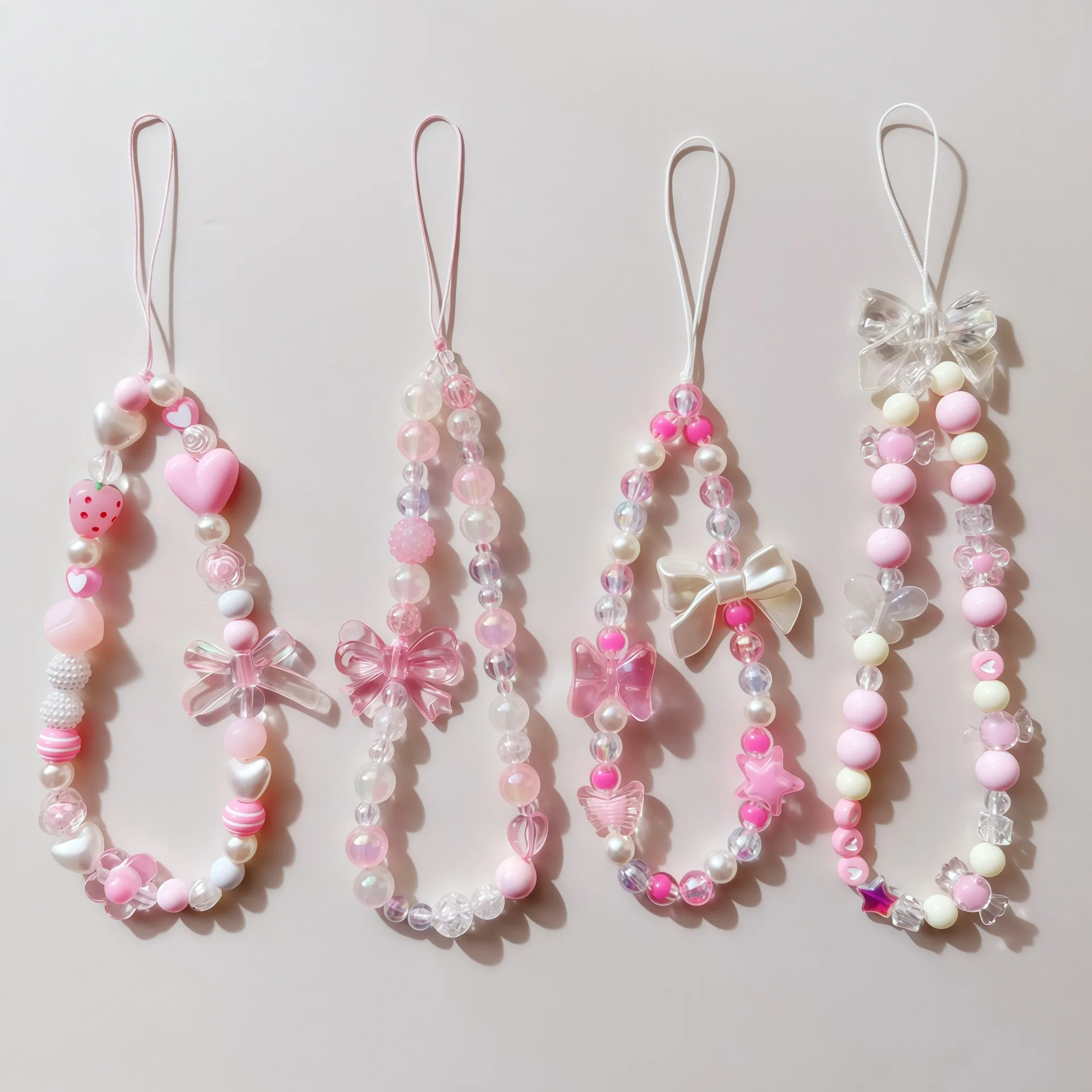 Pink Beaded Versatile Phone and Camera Strap