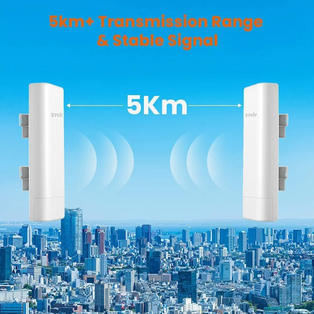 Tenda 야외 CPE, IP64 방수, 12dBi 안테나, 6KVA 번개 보호, WISP, AP, O3 v2, 5km 장거리 P2P