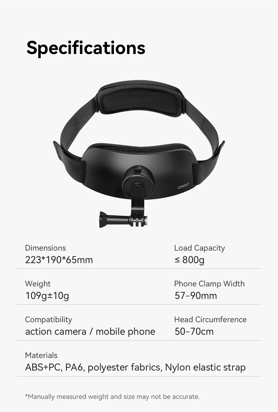 Ulanzi CM027 Head Strap Action Camera Mount Mobile Phone with 360 Rotation Mount