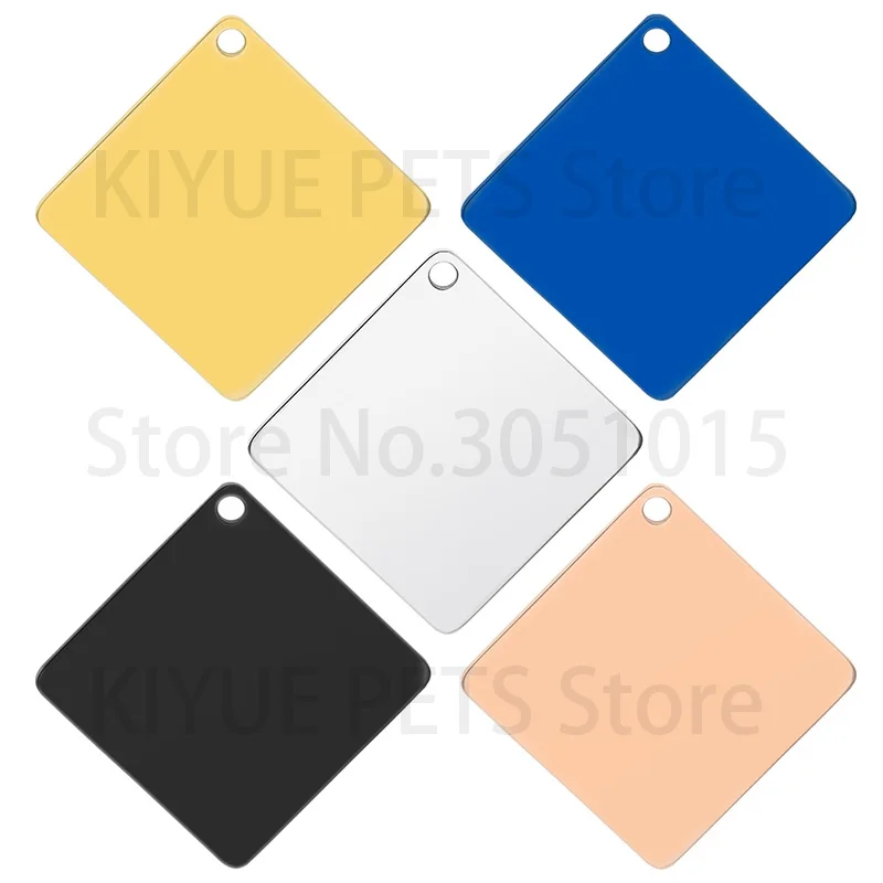 50pcs Square Stainless Steel Customized Pet ID Tag Personalized Dog Tag DIY Name Engravable