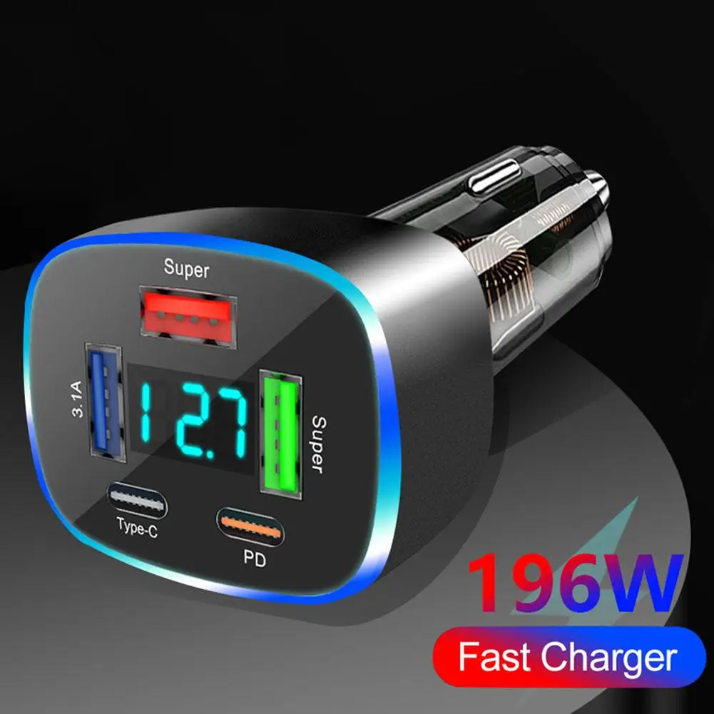 

66W USB Car Charger Quick Charge PD QC3.0 Voltmeter Cigarette Lighter Socket Power Adapter For IPhone For Samsung For Xiaom Z4Z8