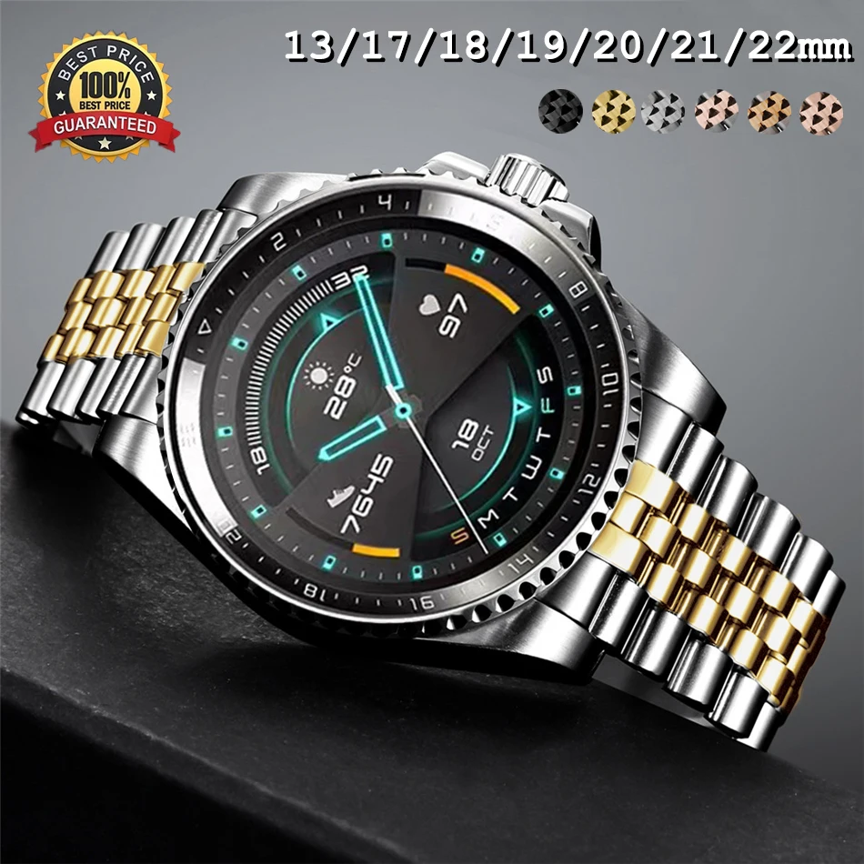 Cinturino In Acciaio Inossidabile Di Lusso Senza Gap Per Rolex Datejust Submariner Cinturino In Metallo Per Huawei/Samsung Watch Per Bracciali Curvi S