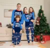 Letter Patchwork Print Christmas Pajamas Family Matching Outfits Parent-child  Clothing 2 Set Baby&Dog Romper Pjs Xmas Look 1