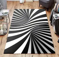 Stereo Stylish Rug Carpet,Checkered Vortex Optical Illusions Non Slip Area  Anti-Slip Floor Mat Modern Rugs Living Dinning Room 1