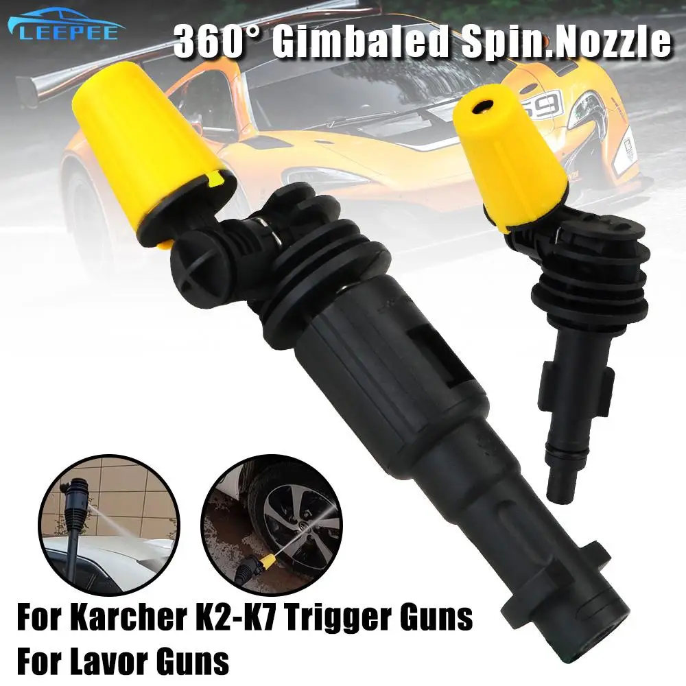 Leepee Turbo Ugello Detergente Ugello Spray Dirt Shock Fit For Karcher Trigger Guns Alta Pressione 360 ° Gimbaled Spin