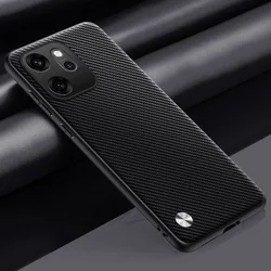 Premium PU Leather Silicone Phone Case - Full Protection Back Cover for Reno 14 Pro (Black)