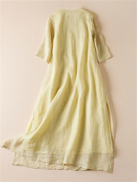 112787-b6fa75.jpg Robes d'été imprimées vintage pour femmes 2026 – Nouvelle robe longue décontractée et respirante pour femme, tenue de bureau élégante