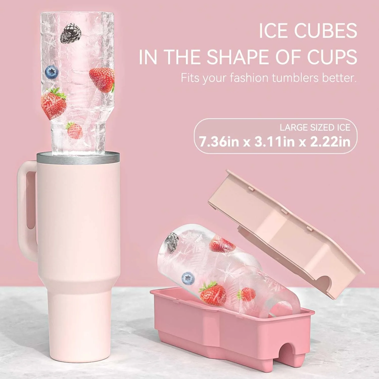 Oversized Ice Cube Molds Reusable 40OZ Stanley Ice Mold with Lid and Bin for Freezer Keep Drinks Chilled Easy to Clean ice mold,ice cream molds