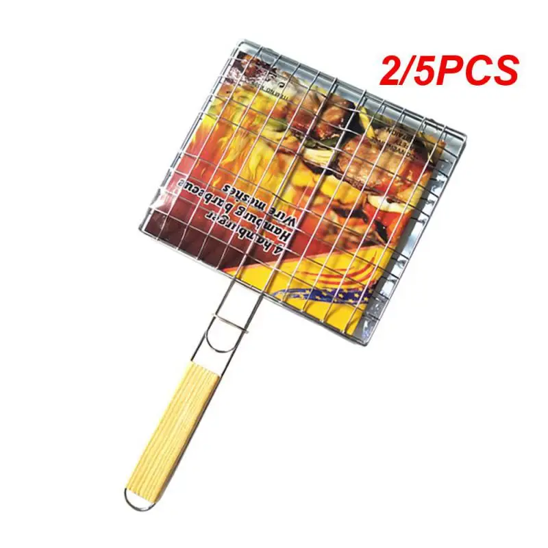 2/5PCS Non-Stick Grilling Basket Grill Mesh Mat Meat Vegetable Steak Picnic Party Barbecue Tool Heat Resistant Grill Sheet Liner