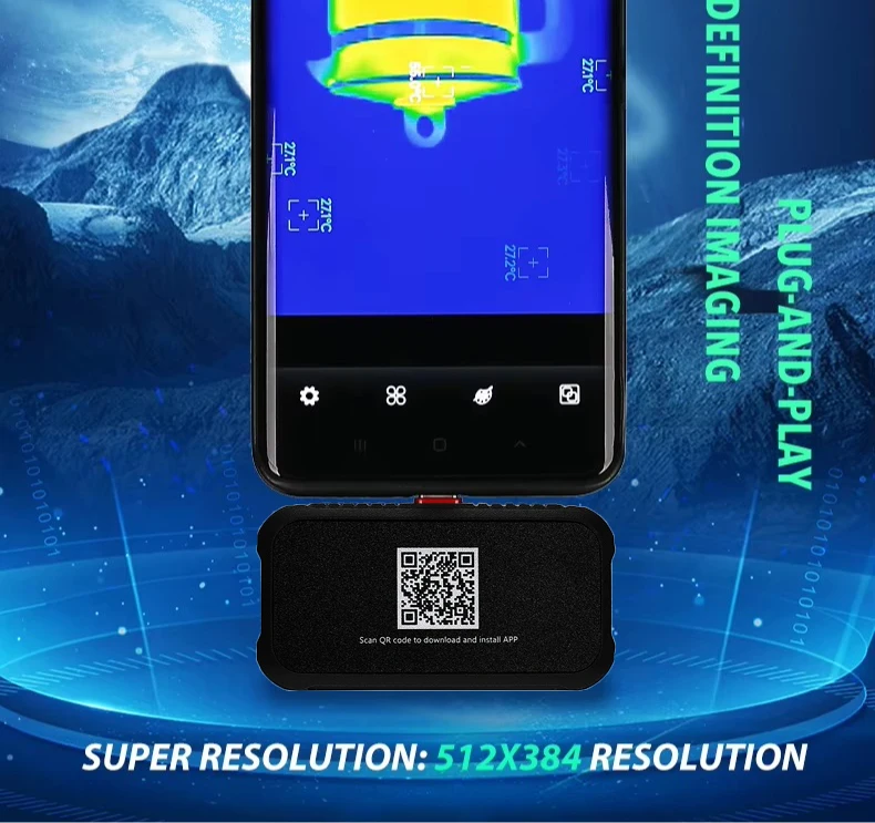 HT-203U-i Thermal Camera 512x384 Super Resolution 256X192 Thermal Imaging Camera