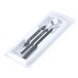 Premium Dental Cleaning Tool Set with Mouth Mirror, Stainless Steel Tweezers, and Elbow Probe for Teeth Whitening and Oral Care (3Pcs black)