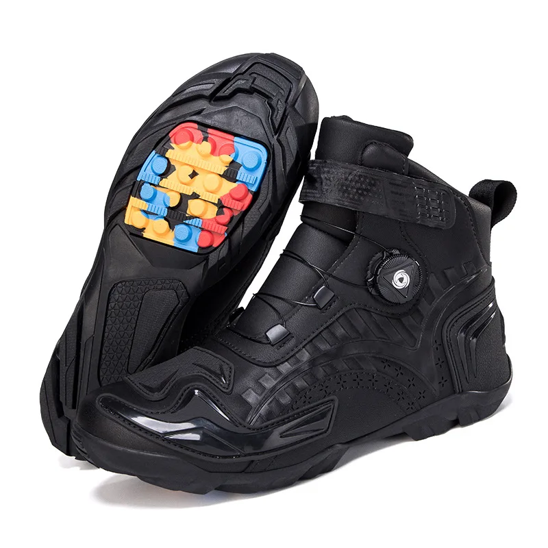Motorcycle Boots Men Racing Shoes Riding Off-road Motorbike Breathable Black Durable Comfortable Unisex Highly Elastic Equipment - Image 5
