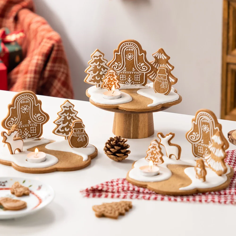 3D Gingerbread House Cookie Cutter Set Christmas Home Mold Cartoon Fondant  Cookie Stamp New Year Cake Decor Baking Supplies New - AliExpress