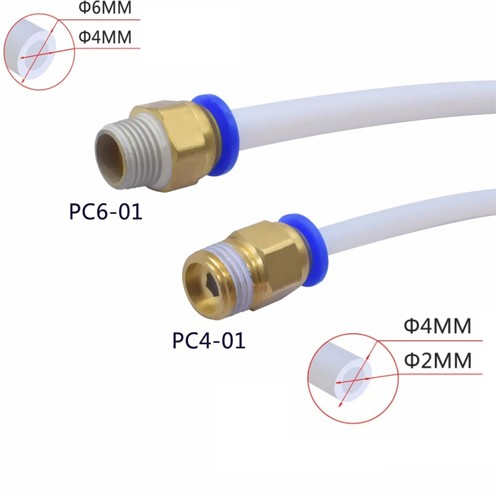 3D Printer Parts 5/10 Pcs Pneumatic Connectors PC4-01 1.75mm PC6-01 3.0mm PTFE Tube Coupler J-head Fittings For V5 V6 Hotend
