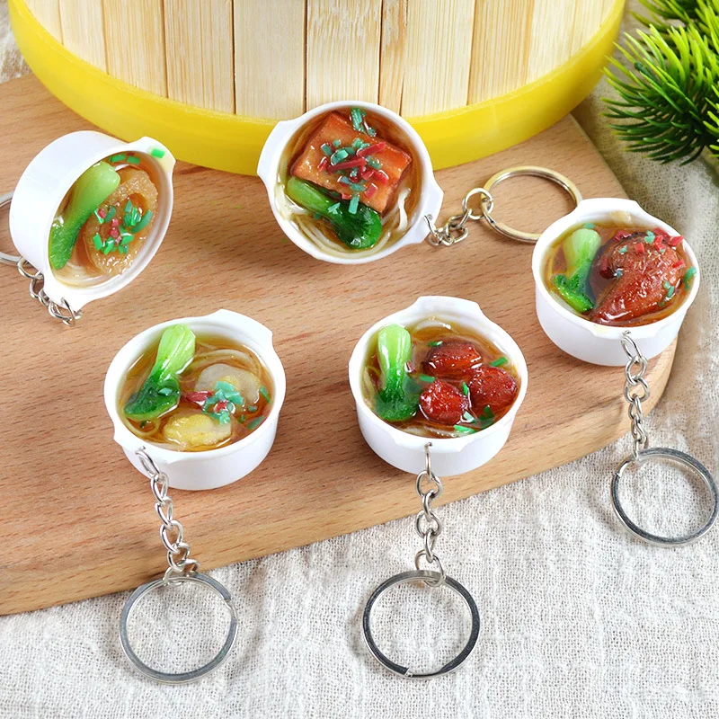 New Simulation Food Key Chains noodle New Keychain Chinese
