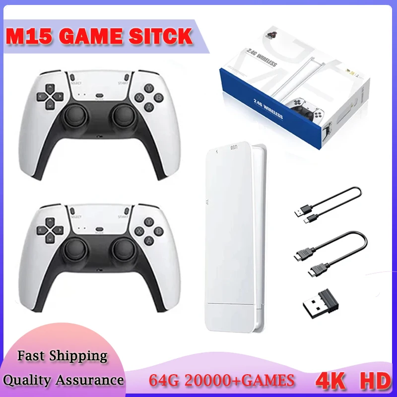 Newest 64G 128g TV M15 Game Stick Lite 4K Built-in 20000 Games Retro Game  Console for PS1 Gba Wireless Controller for Kid Xmas Gift - China Vending  Machine and Arcade Machine price