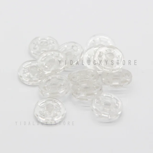 7/10/13/15/18/21mm Invisible Small Plastic Snap Buttons Fasteners Press Button Stud For Clothes Mini Accessories Wholesale Transparent