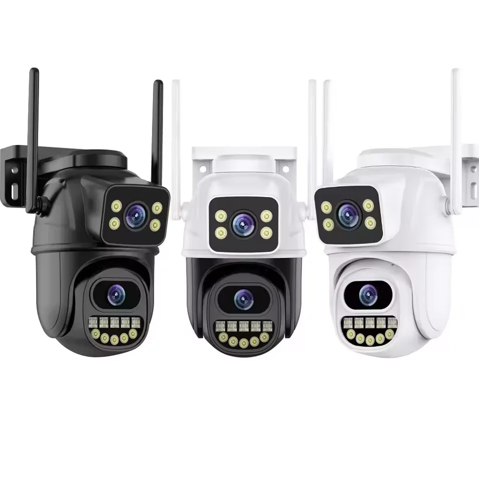 4K 8MP HD WIFI PTZ IP 카메라 4배 줌 듀얼 스크린 자동 추적 홈 보안 야외 4MP CCTV 감시 ICSEE 앱
