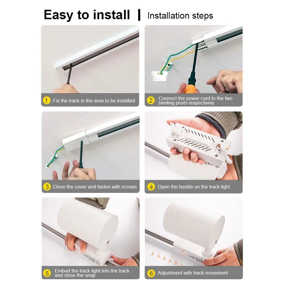 LED Track Light Spotlight AC175-265V 12W 20W 30W 40W Warm White Cool White ABS Material COB Chip Indoor Outdoor For Home Modern 5