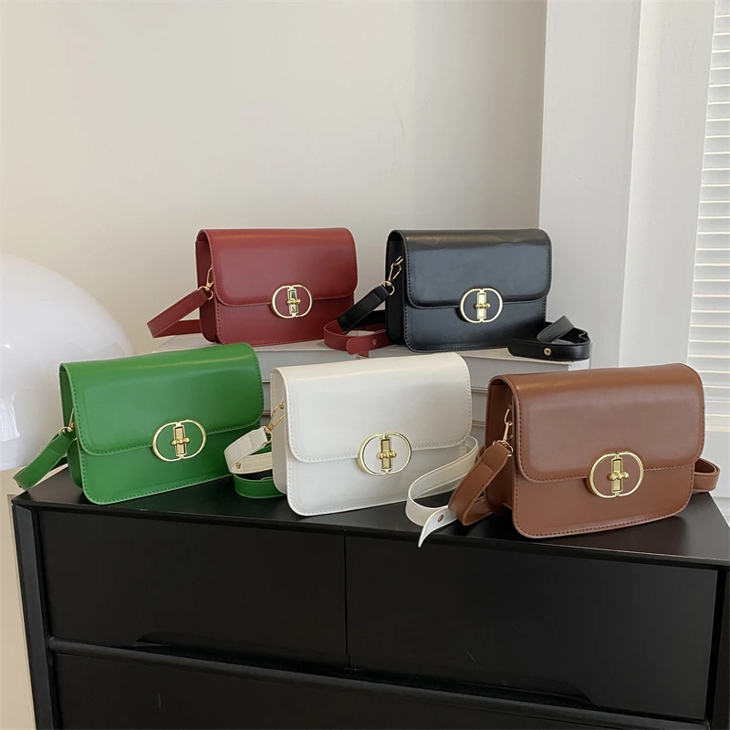 

Latest Vintage Ladies Handbag Cheap Fashion Leather Bags for Women Trendy Metal Lock Design Purses