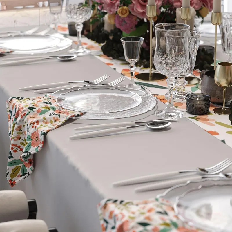 80 Piece Plastic Disposable Plates Set For 40 Guests 40 X 7.5 Dessert Plates & X 10 Thin Delicate Fancy Plastic