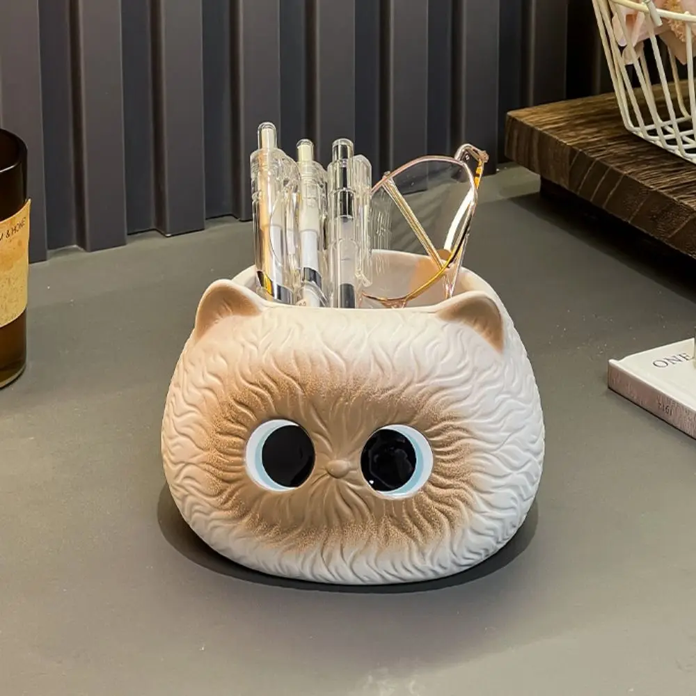 Storage Tube Ceramic Cat Tissue Box Kawaii Decorative Napkin Paper Box Modern Napkin Dispenser Home Office