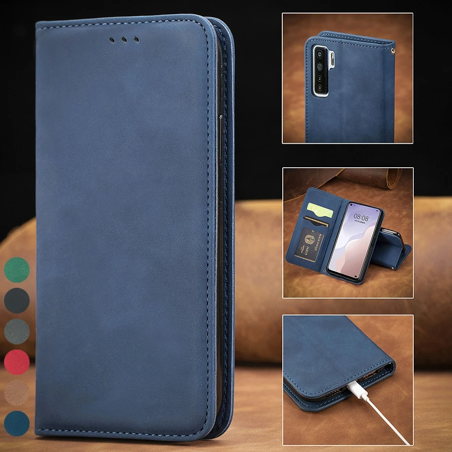 

Retro Skin Feel To Suck Wallet Case For Huawei P40 P40 Lite 5G P40 Pro P30 Lite/Pro P Smart 2019/2020/2021 Honor 10i 20 Lite 30S