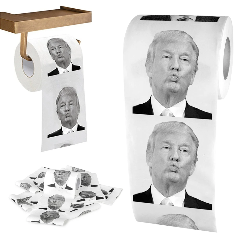 Toilet Paper Creative Roll Tissue Donald Trump Prank Humour Joke Fun Tissue Gift