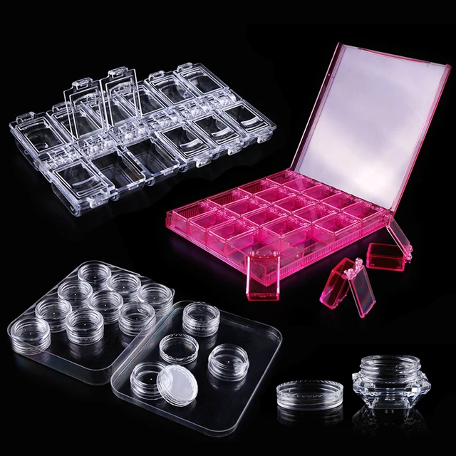 Nail Charm Rhinestone Storage Box Multi-compartments Clear Acrylic Magnetic  Cover Accessories Nail Art Beads Organizer Container - AliExpress