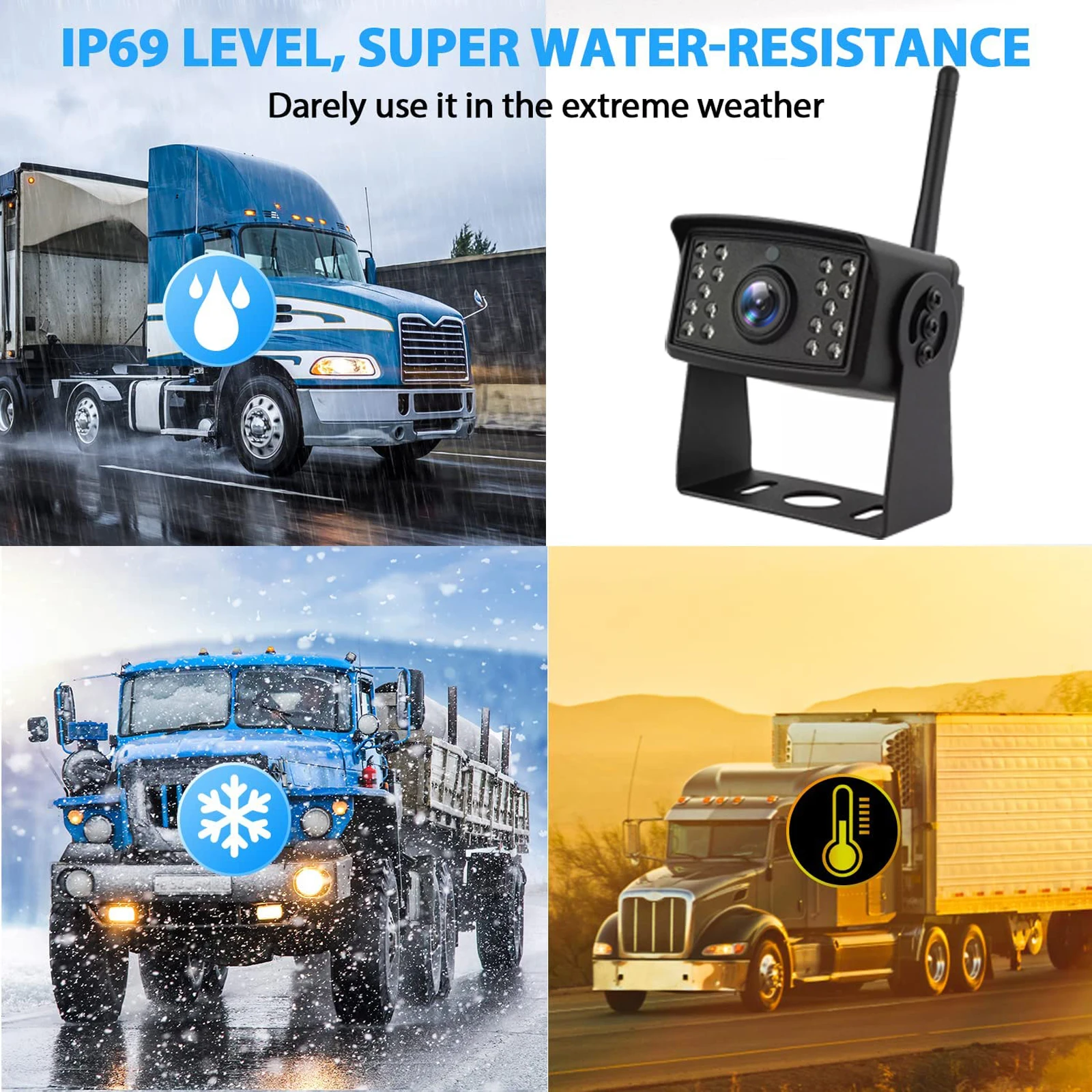 IPoster الرقمية اللاسلكية 7 بوصة شاشة مقسمة DVR مراقب AI المركبات البشرية كشف BSD كاميرات احتياطية لمقطورة Rvs تخييم