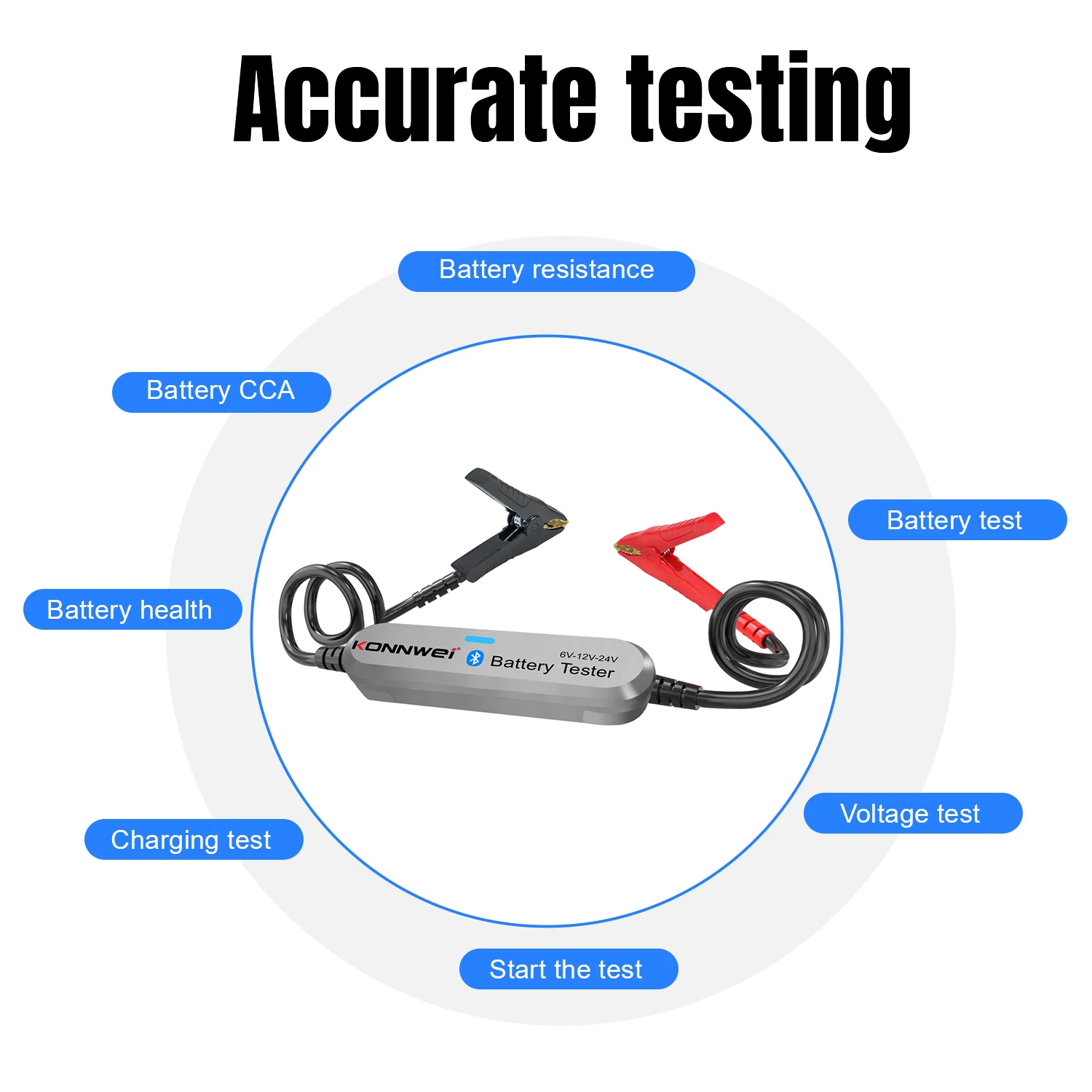 KONNWEI BK100 BK200 6V 12V 24V Bluetooth 5.0 Car Truck Battery Tester waveform Monitor 100-2000 CCA Charging Cranking Test Tools 4