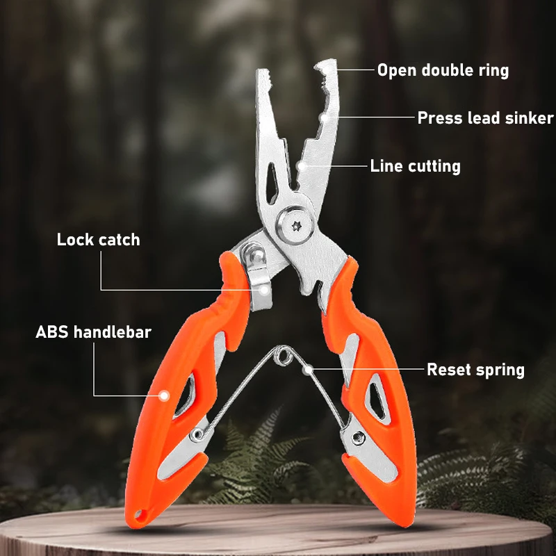 Description Picture 5 of item1PCS Fishing Pliers Stainless Steel Multifunctional Fishing Scissors Portable Tackle for Fish Line Cutting Fishhook Remover